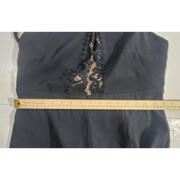 NEW Zara Woman Black Bell Bottom Jumpsuit Lace Insert Size L Spaghetti Straps - Picture 11 of 15